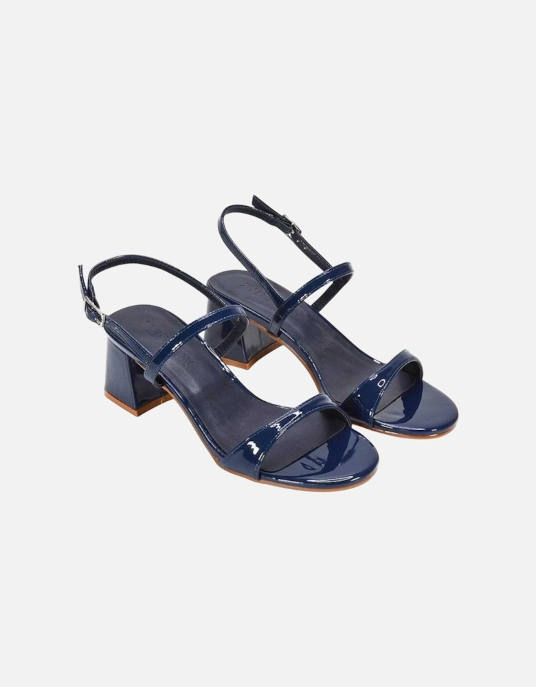 Womens/Ladies Izzy Patent Mid Block Heel Sandals