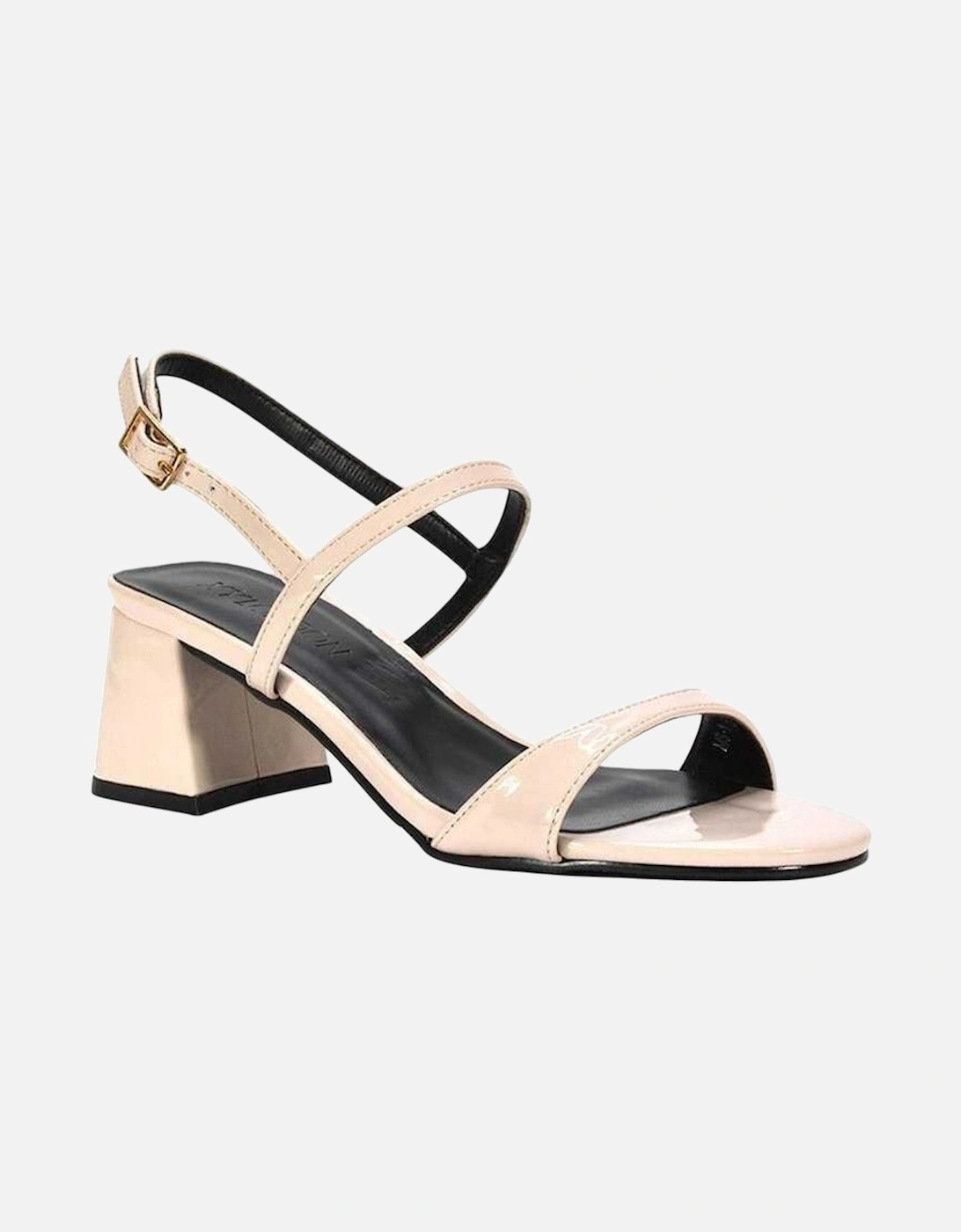 Womens/Ladies Izzy Patent Mid Block Heel Sandals