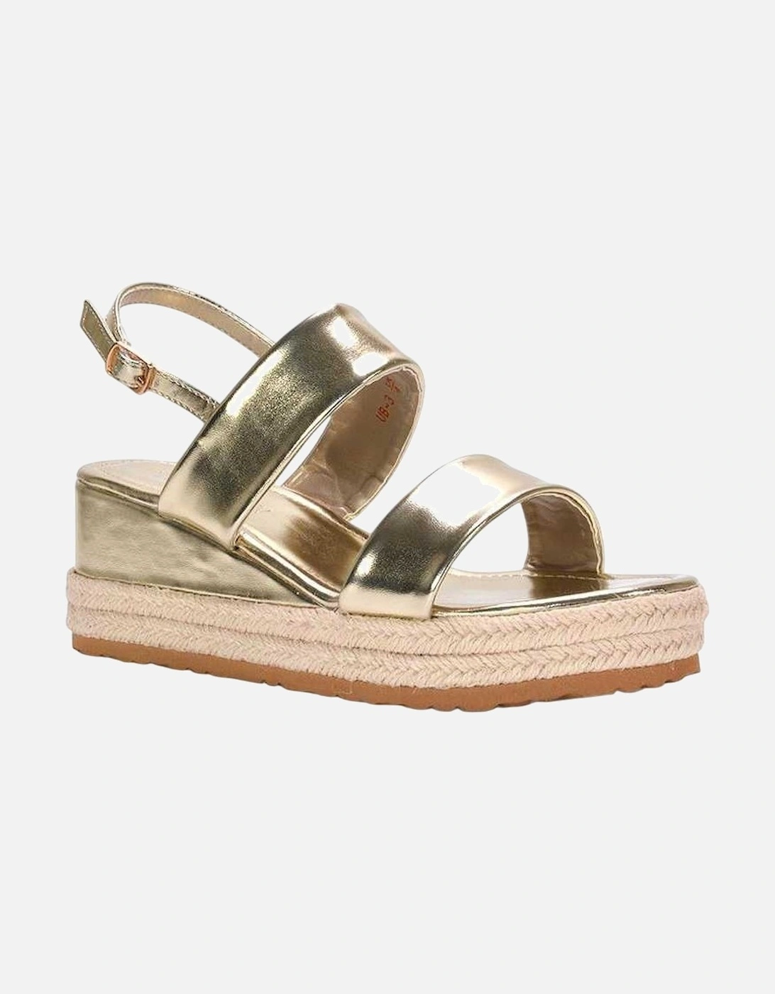 Womens/Ladies Ally Metallic Low Heel Wedge Sandals