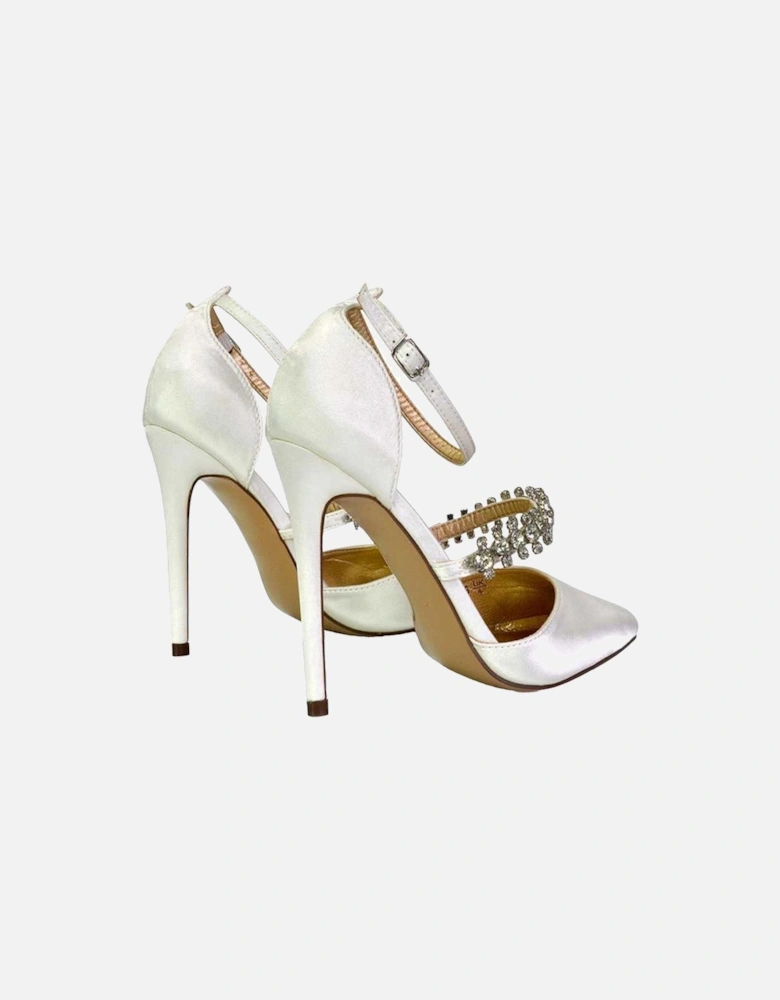 Womens/Ladies Giana Strappy Satin Wedding Court Pumps