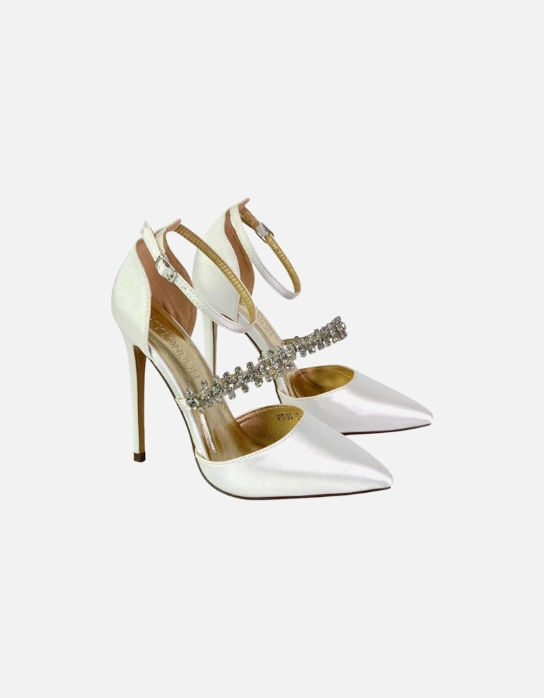 Womens/Ladies Giana Strappy Satin Wedding Court Pumps