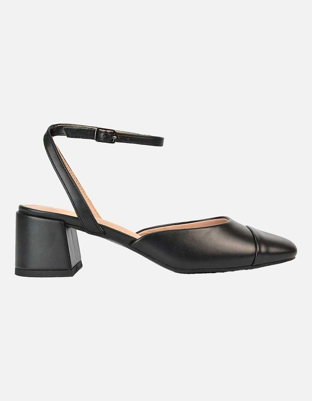 Womens/Ladies Mavis Ankle Strap Medium Block Heel Court Shoes