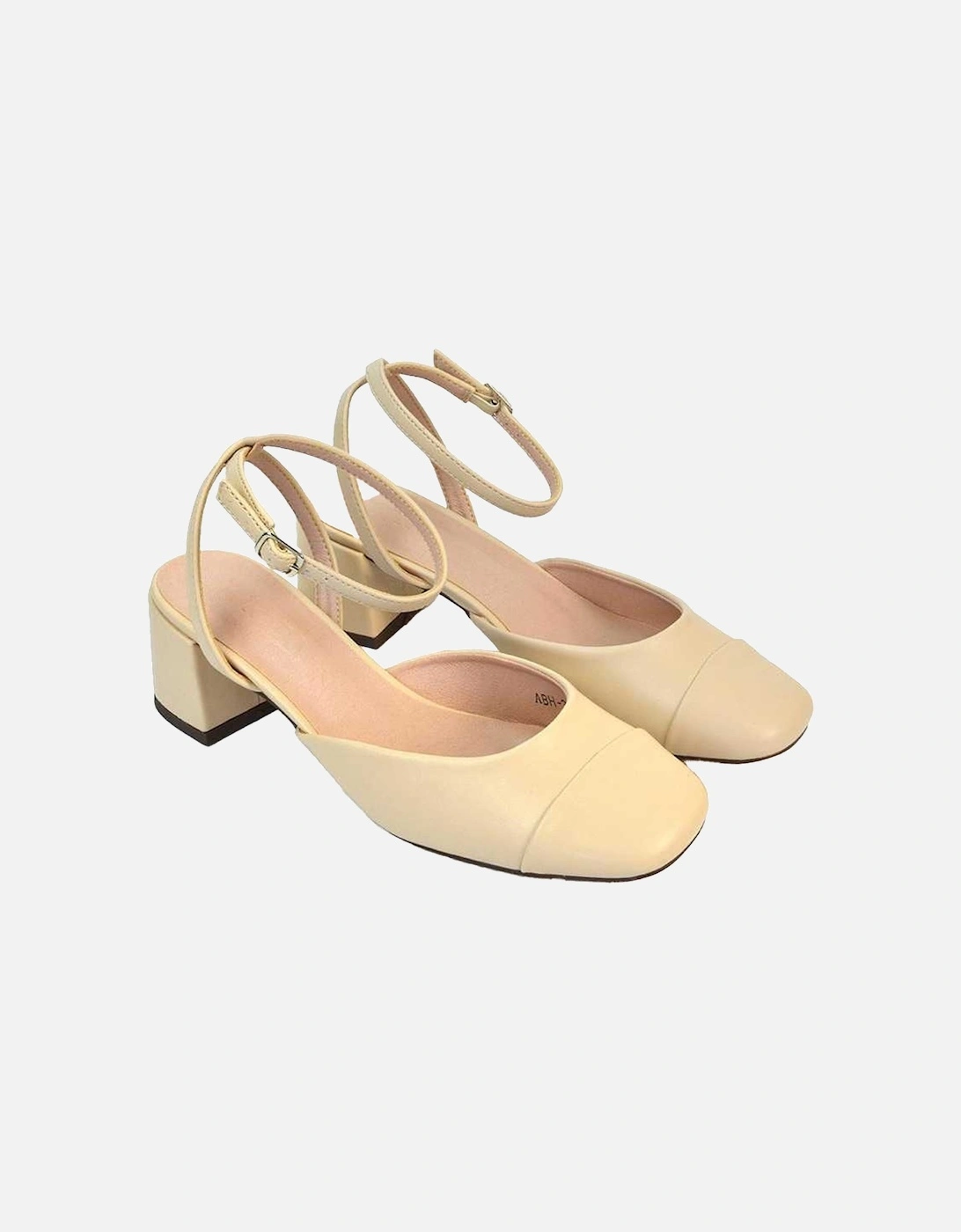 Womens/Ladies Mavis Ankle Strap Medium Block Heel Court Shoes