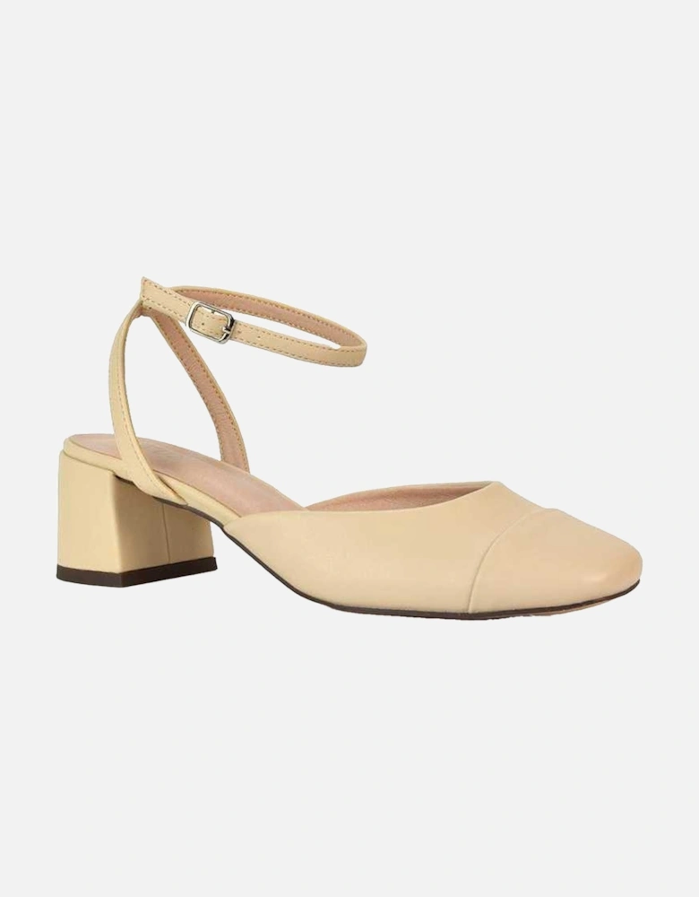 Womens/Ladies Mavis Ankle Strap Medium Block Heel Court Shoes