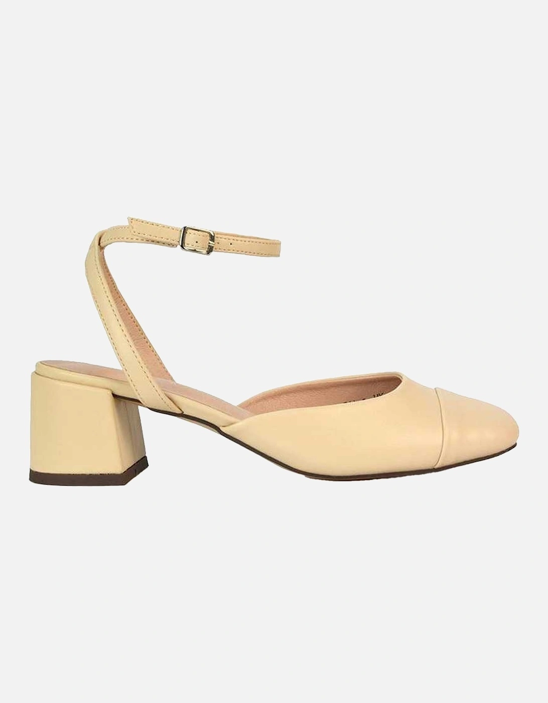 Womens/Ladies Mavis Ankle Strap Medium Block Heel Court Shoes