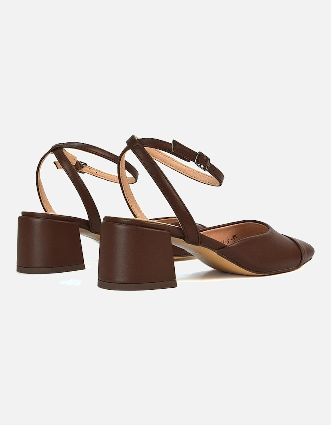 Womens/Ladies Mavis Ankle Strap Medium Block Heel Court Shoes