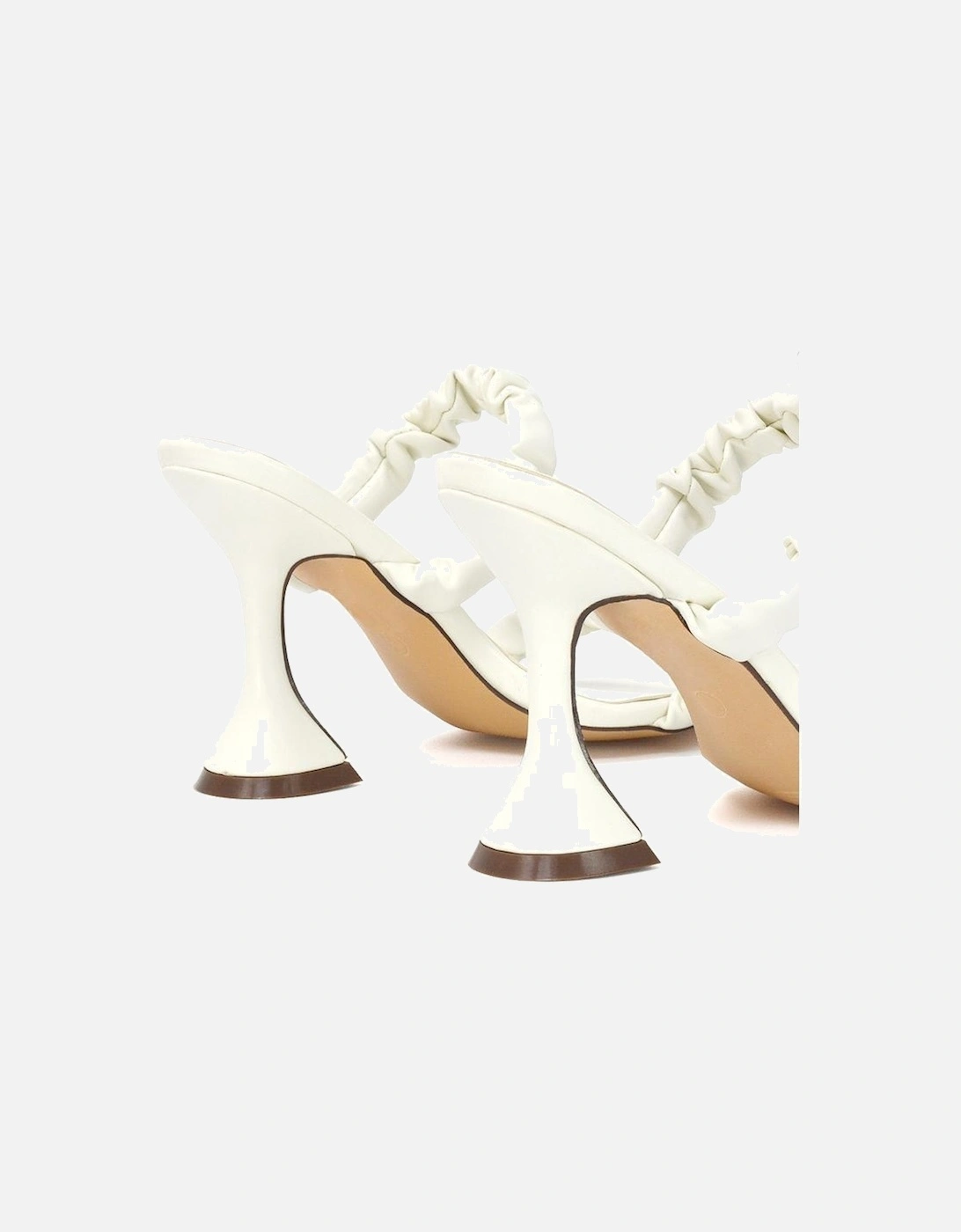 Womens/Ladies Daphne Ruched Double Strap Sculptured Heel Mules