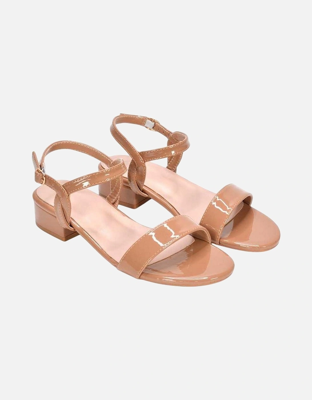 Womens/Ladies Moana Patent Low Block Heel Sandals, 5 of 4