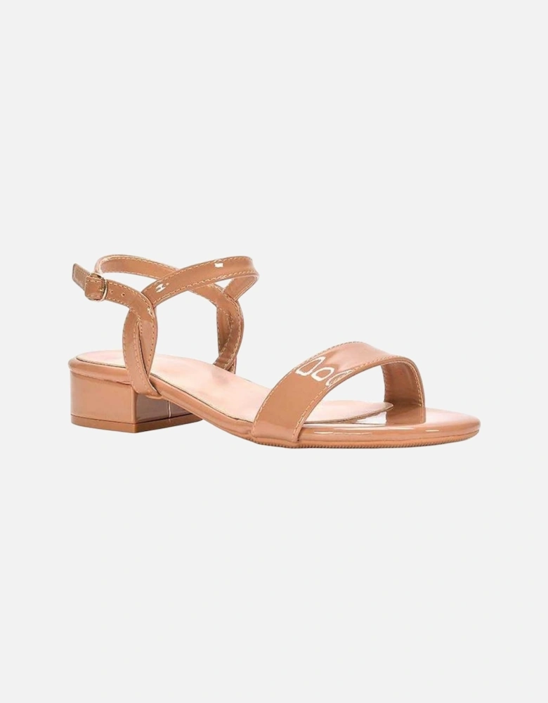 Womens/Ladies Moana Patent Low Block Heel Sandals