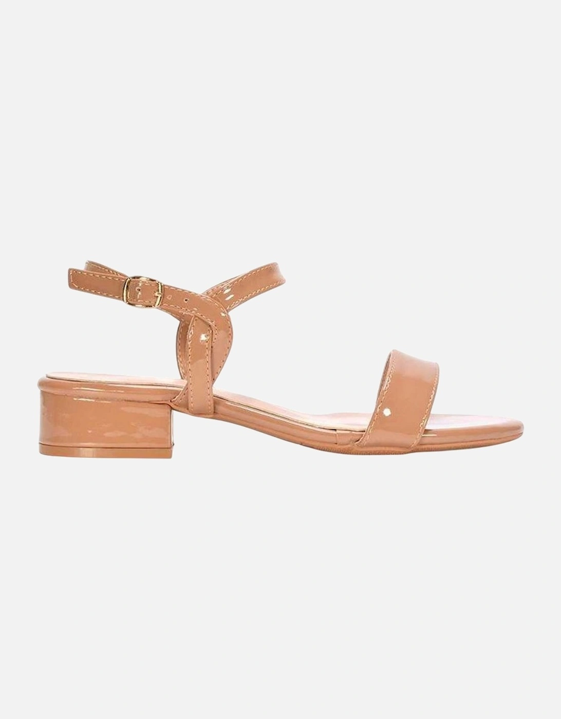 Womens/Ladies Moana Patent Low Block Heel Sandals