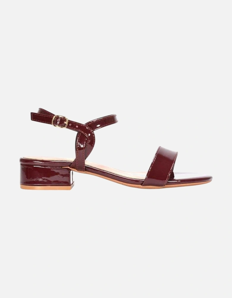 Womens/Ladies Moana Patent Low Block Heel Sandals