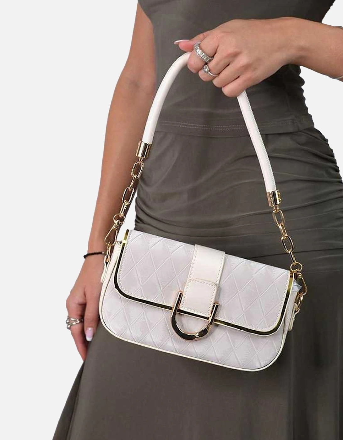 Womens/Ladies Myla Quilted Chain Strap Shoulder Bag, 3 of 2