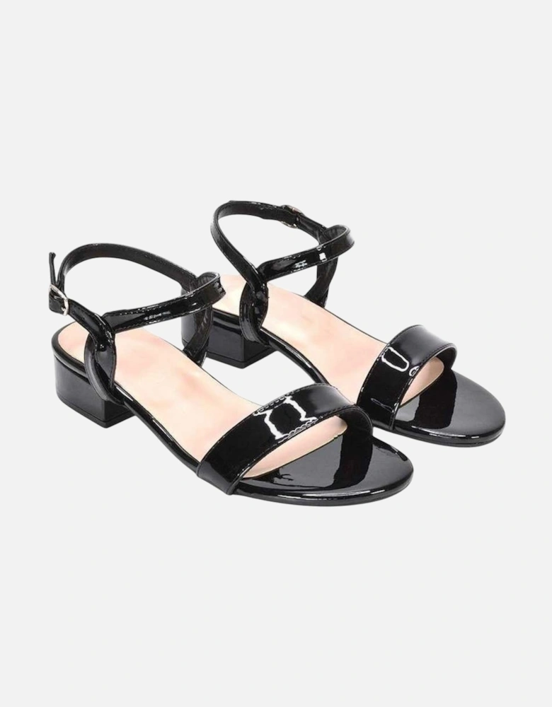 Womens/Ladies Moana Patent Low Block Heel Sandals
