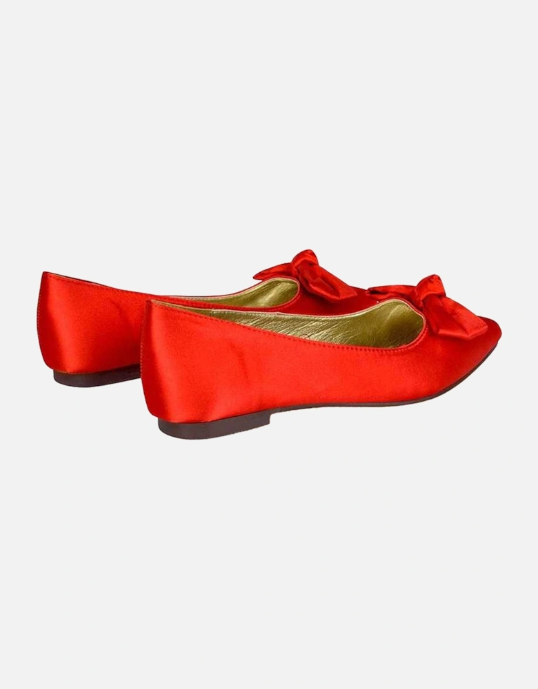Womens/Ladies Cally Bow Pointed Ballerina Flats