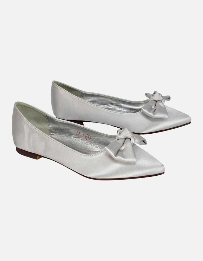 Womens/Ladies Cally Bow Pointed Ballerina Flats