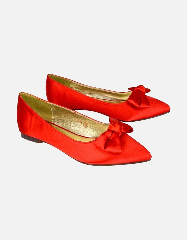 Womens/Ladies Cally Bow Pointed Ballerina Flats