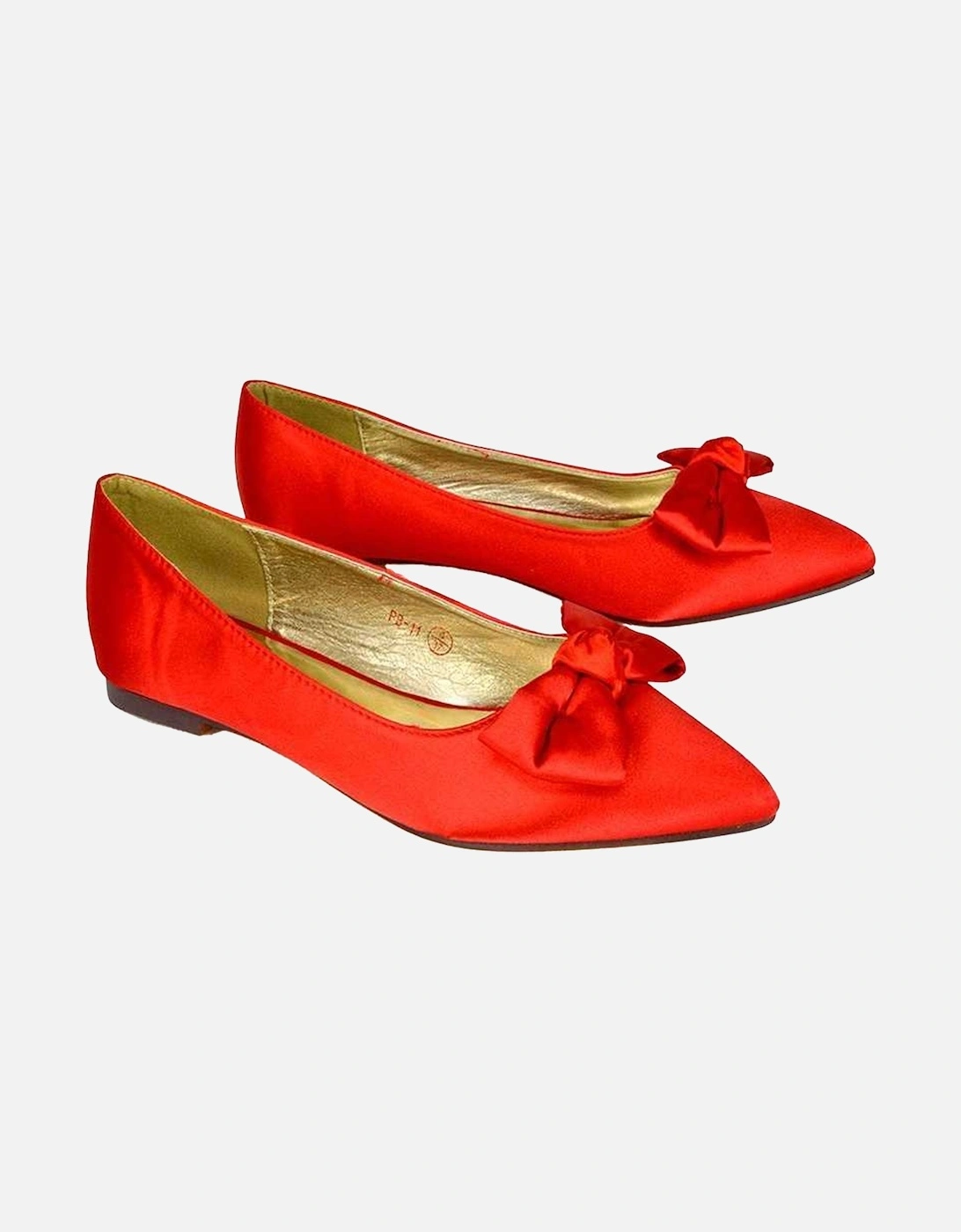 Womens/Ladies Cally Bow Pointed Ballerina Flats