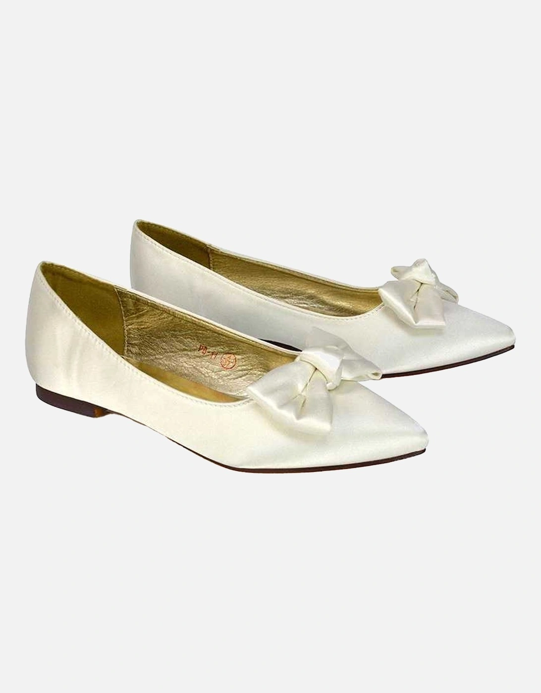Womens/Ladies Cally Bow Pointed Ballerina Flats