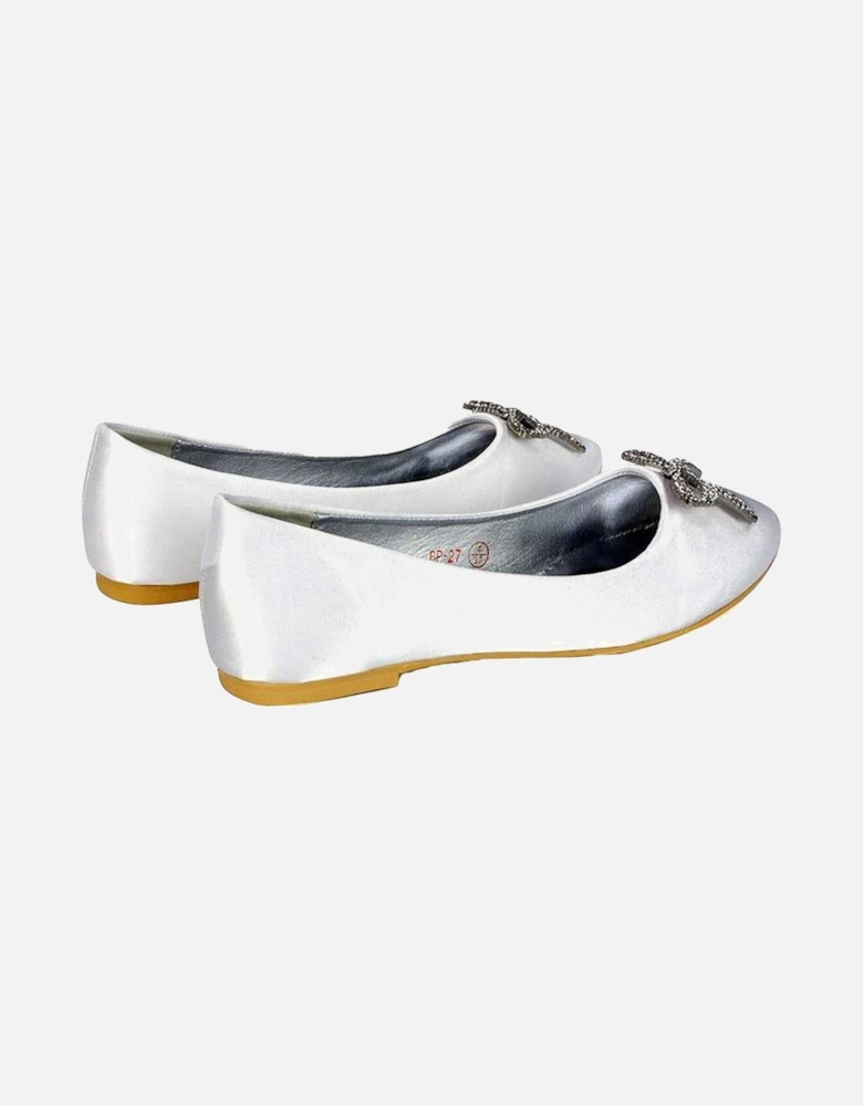 Womens/Ladies Rory Diamante Slip-on Bow Ballerina Flats