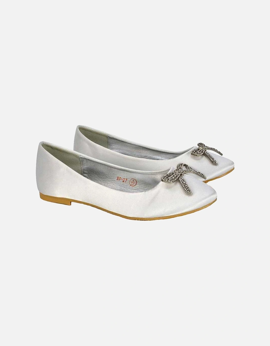 Womens/Ladies Rory Diamante Slip-on Bow Ballerina Flats