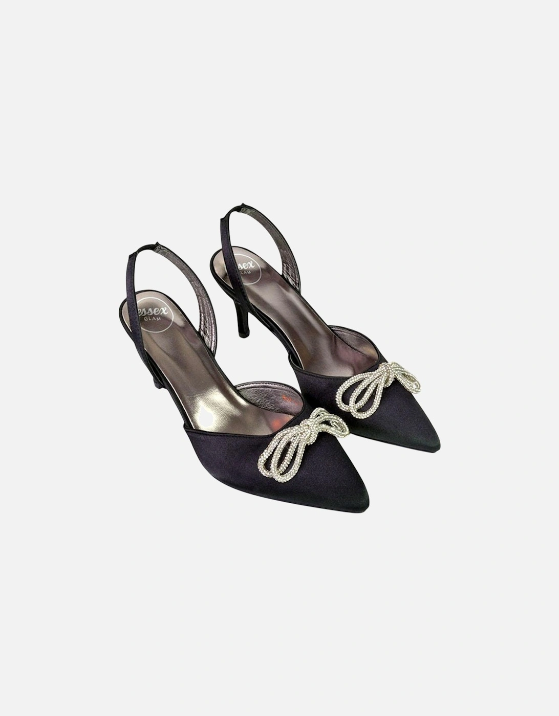 Womens/Ladies Marinah Bow Diamante Stiletto Heel Court Shoes, 6 of 5