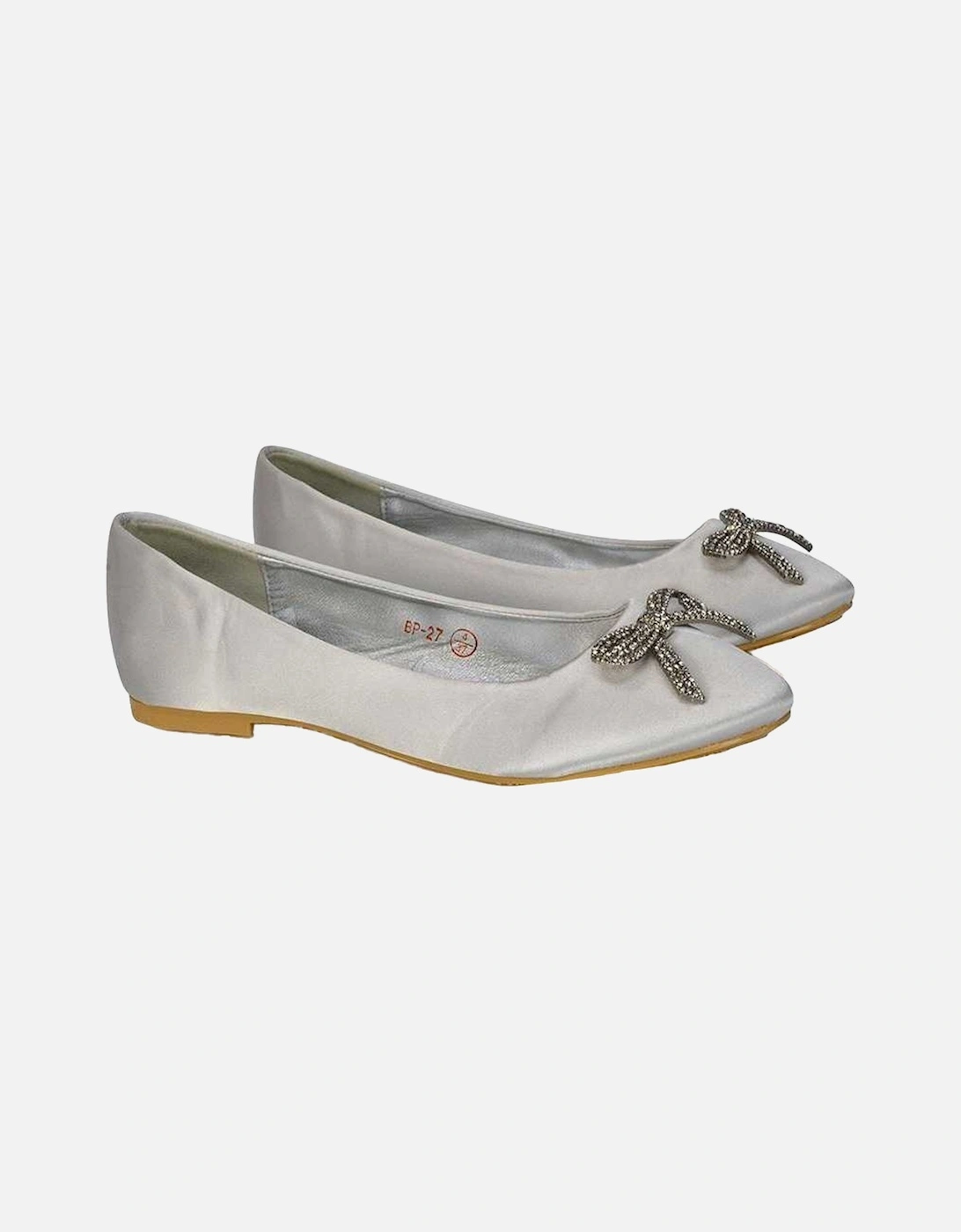 Womens/Ladies Rory Diamante Slip-on Bow Ballerina Flats