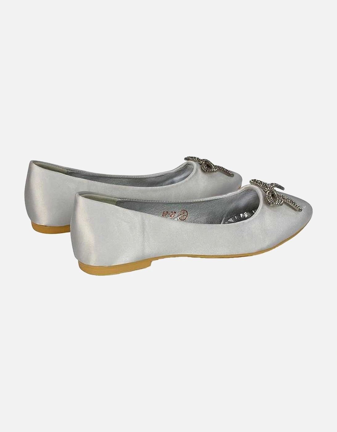Womens/Ladies Rory Diamante Slip-on Bow Ballerina Flats