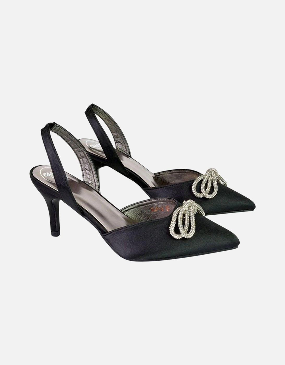 Womens/Ladies Marinah Bow Diamante Stiletto Heel Court Shoes