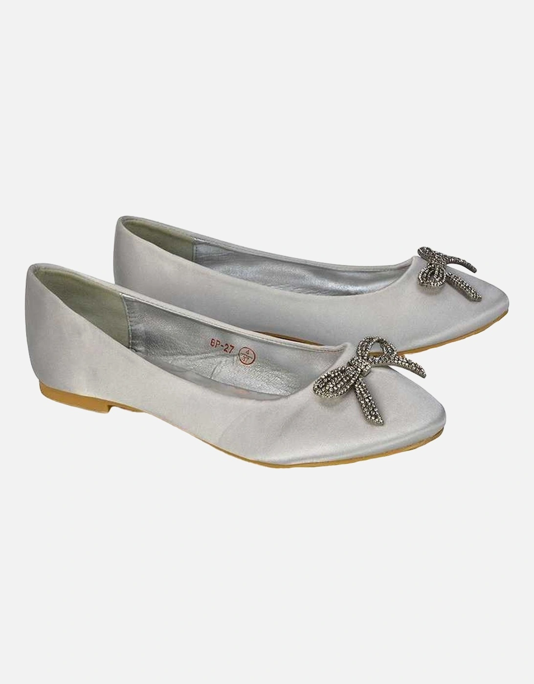 Womens/Ladies Rory Diamante Slip-on Bow Ballerina Flats