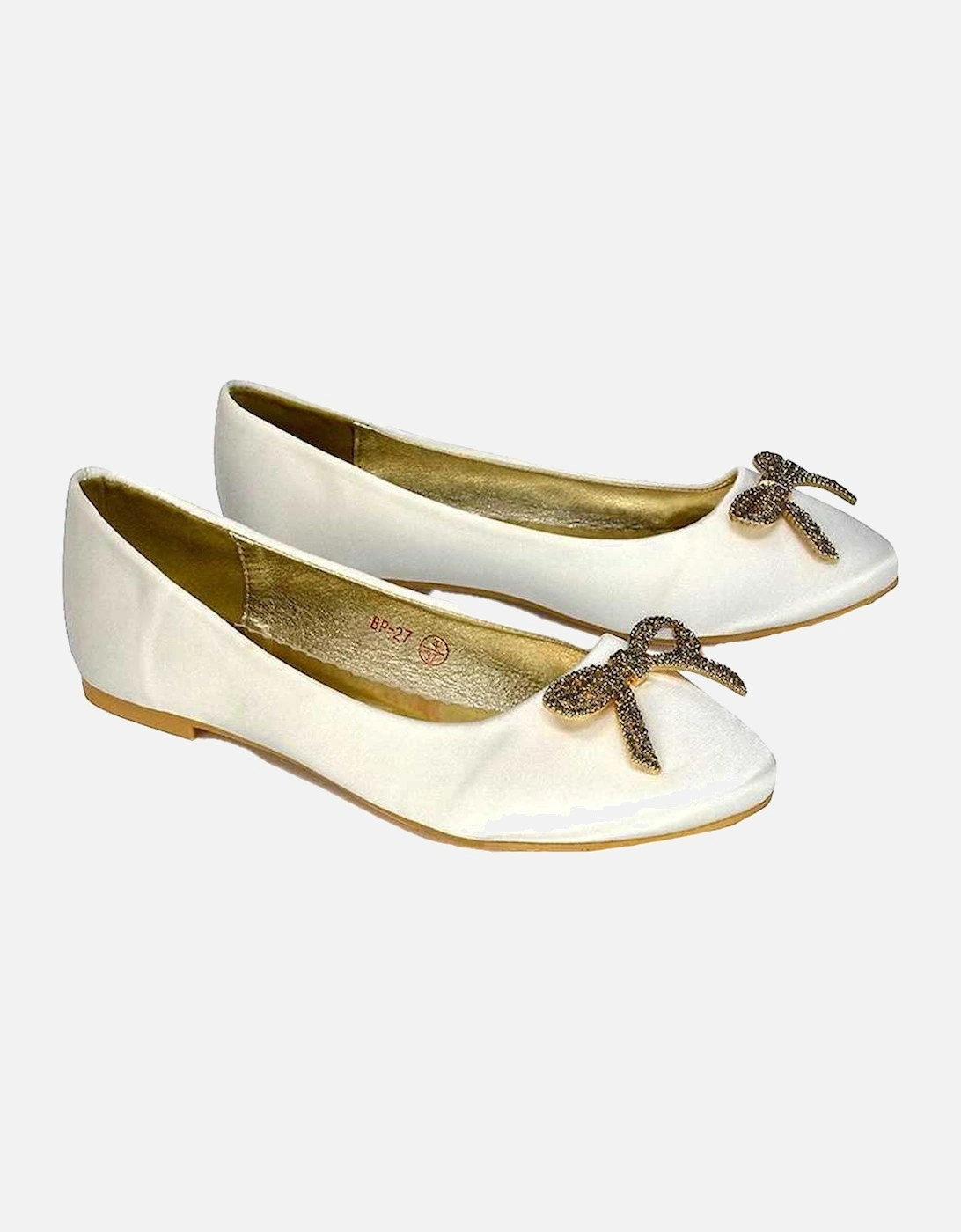 Womens/Ladies Rory Diamante Slip-on Bow Ballerina Flats