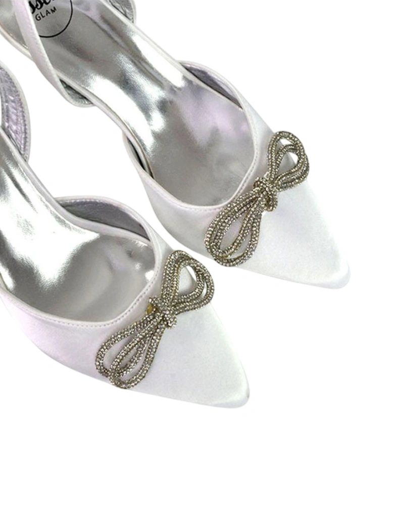 Womens/Ladies Marinah Bow Diamante Stiletto Heel Court Shoes