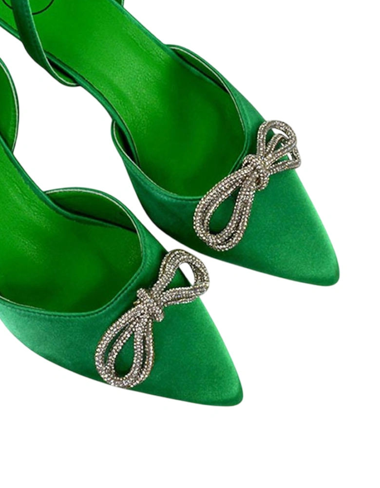 Womens/Ladies Marinah Bow Diamante Stiletto Heel Court Shoes