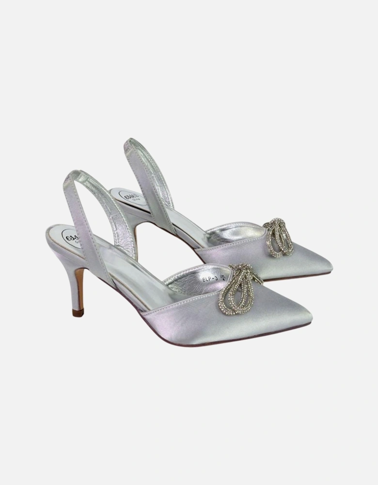 Womens/Ladies Marinah Bow Diamante Stiletto Heel Court Shoes