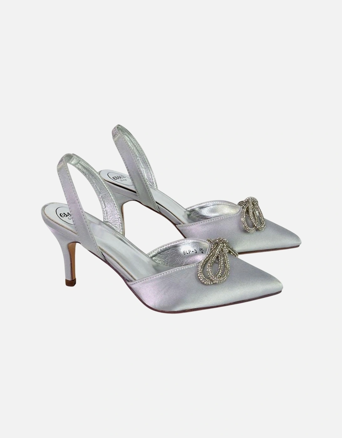 Womens/Ladies Marinah Bow Diamante Stiletto Heel Court Shoes, 5 of 4