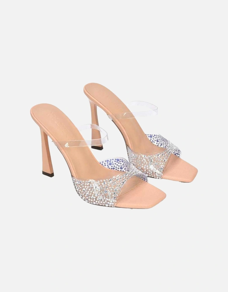 Womens/Ladies Lois Rhinestone Perspex High Heel Sandals