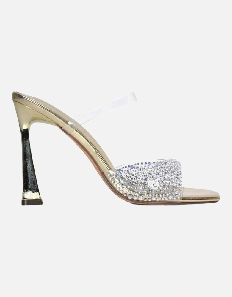 Womens/Ladies Lois Rhinestone Perspex High Heel Sandals