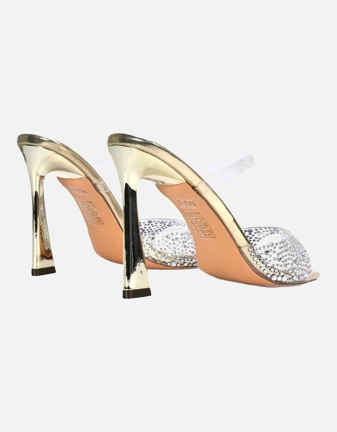 Womens/Ladies Lois Rhinestone Perspex High Heel Sandals