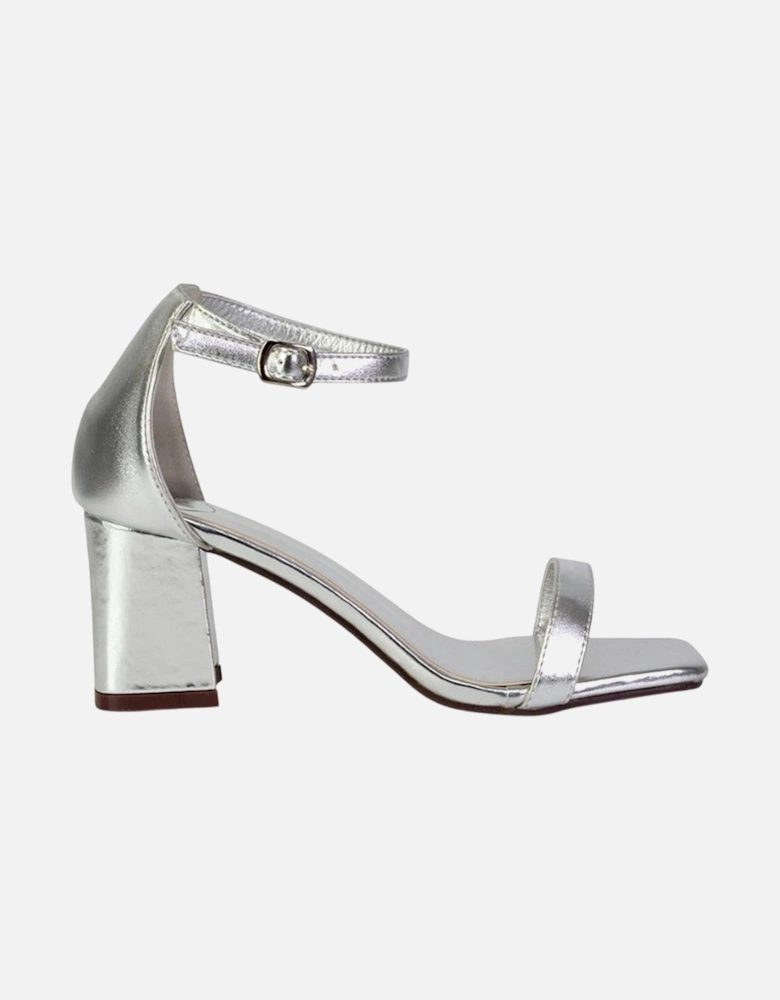 Womens/Ladies Antigoni Metallic Strappy Mid High Block Sandals