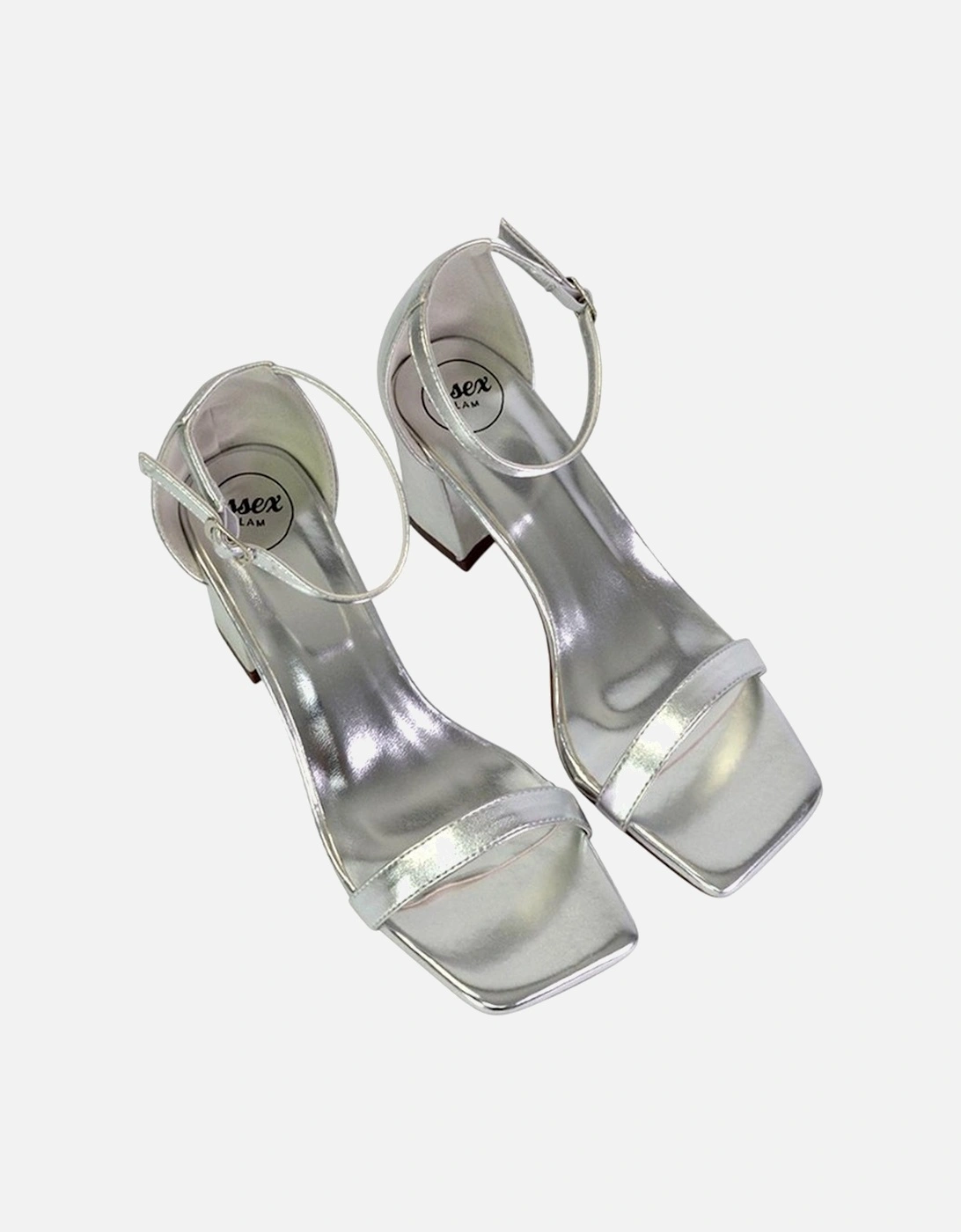 Womens/Ladies Antigoni Metallic Strappy Mid High Block Sandals