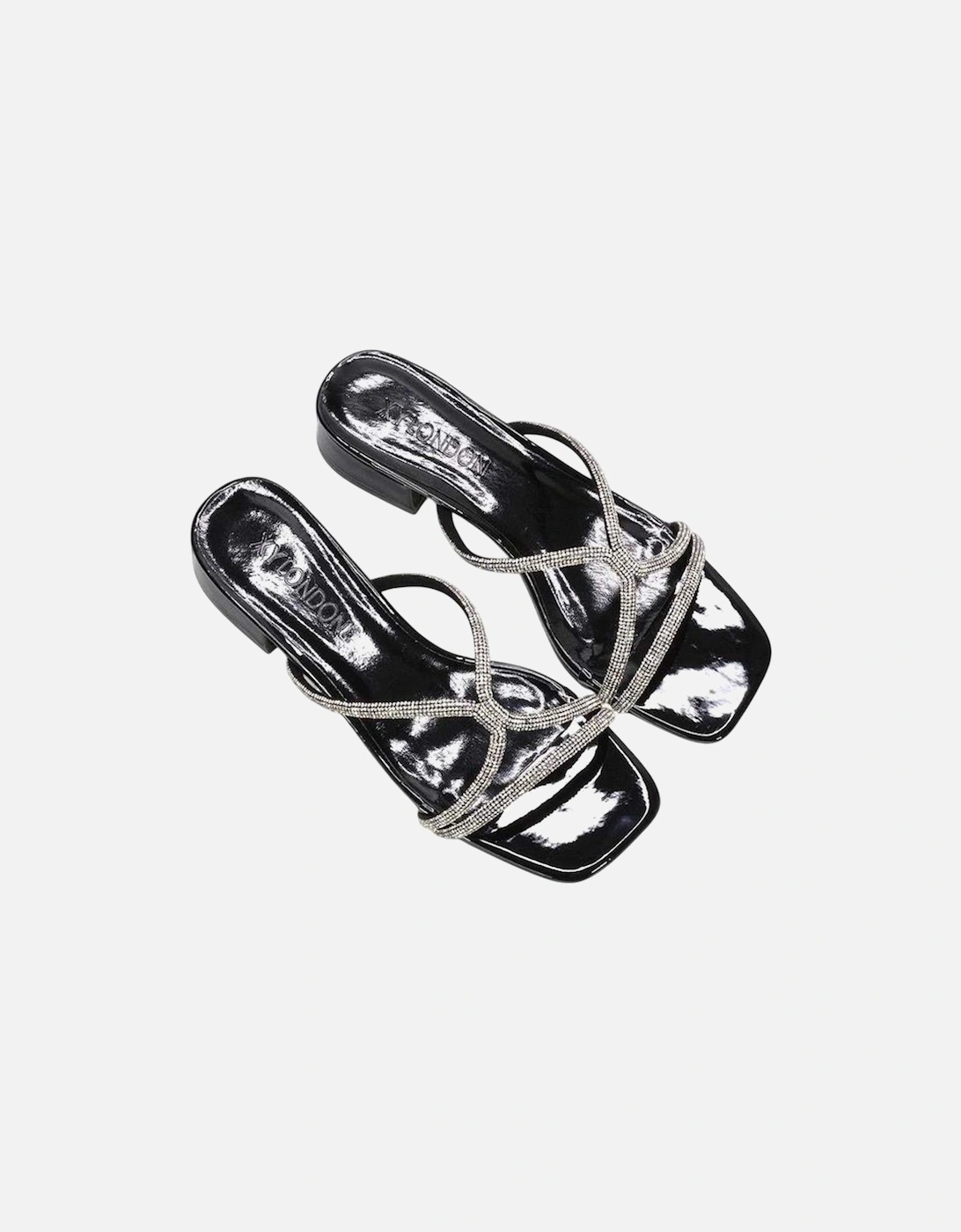 Womens/Ladies Olivia Patent Strappy Low Block Heel Sandals