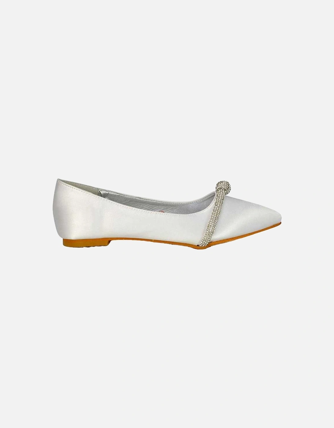 Womens/Ladies Halley Diamante Bridal Ballet Flats