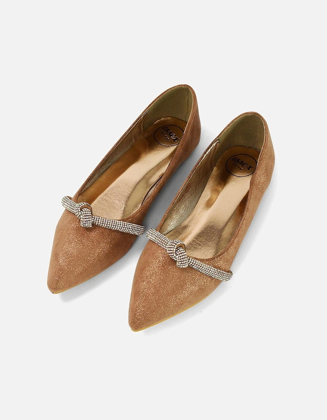 Womens/Ladies Halley Diamante Bridal Ballet Flats, 6 of 5