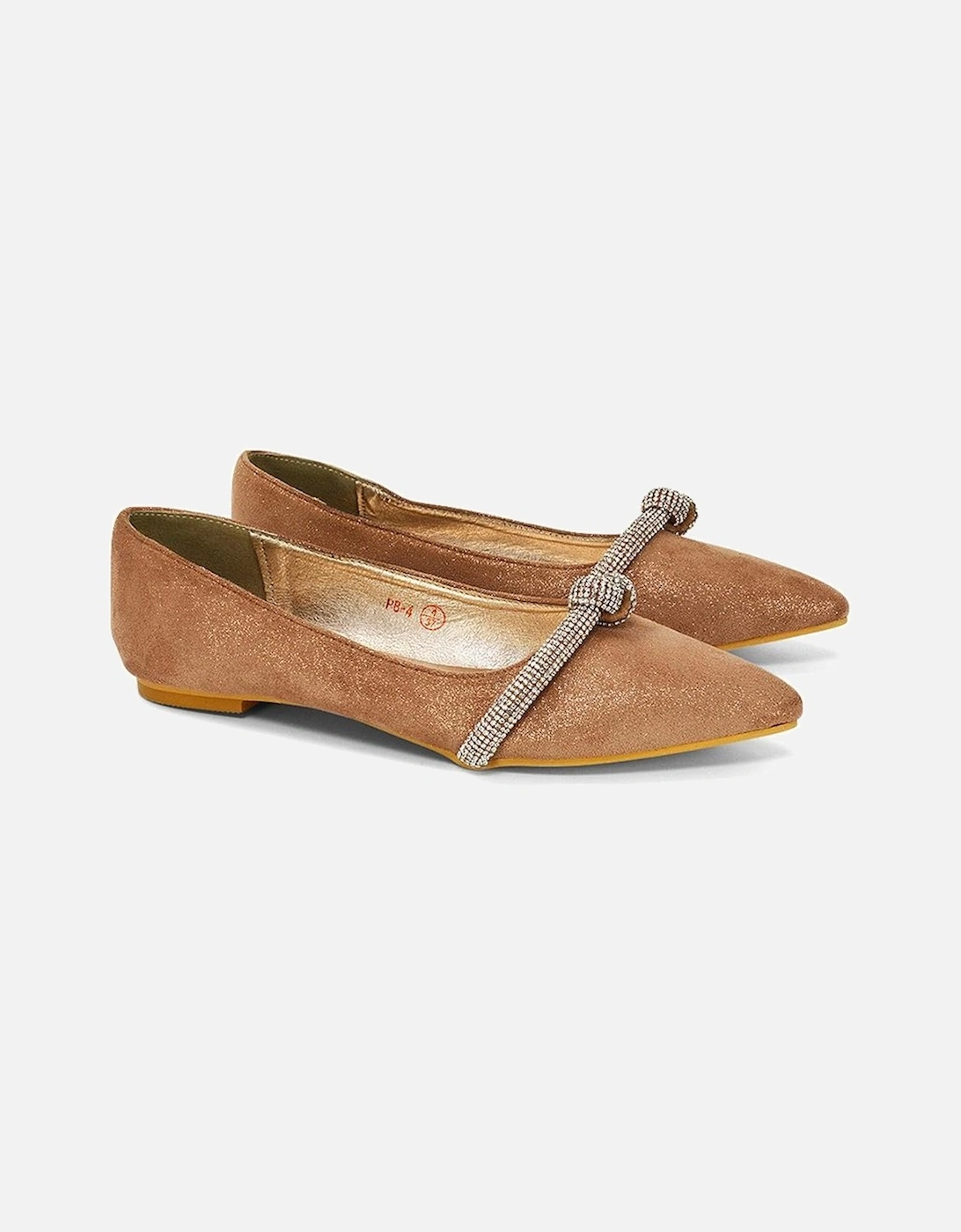 Womens/Ladies Halley Diamante Bridal Ballet Flats