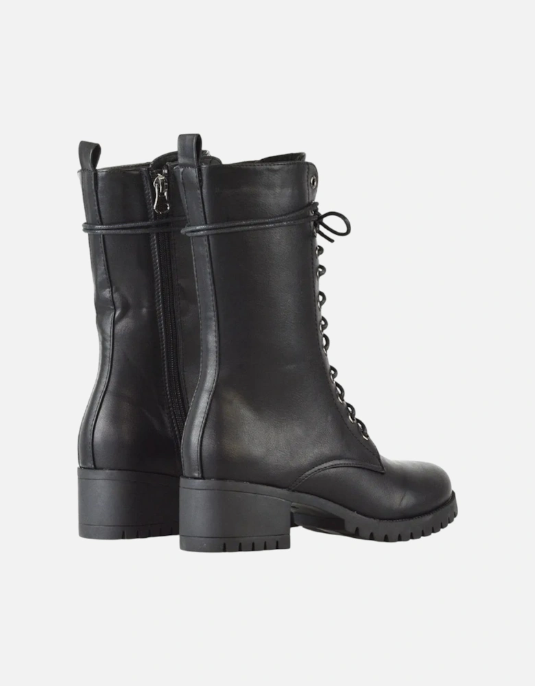 Womens/Ladies Jennifer Ankle Mid Block Heel Biker Boots