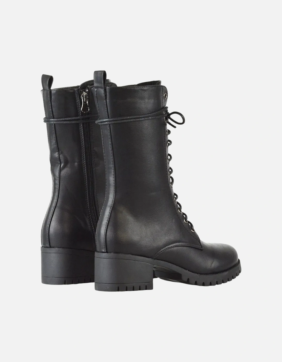 Womens/Ladies Jennifer Ankle Mid Block Heel Biker Boots