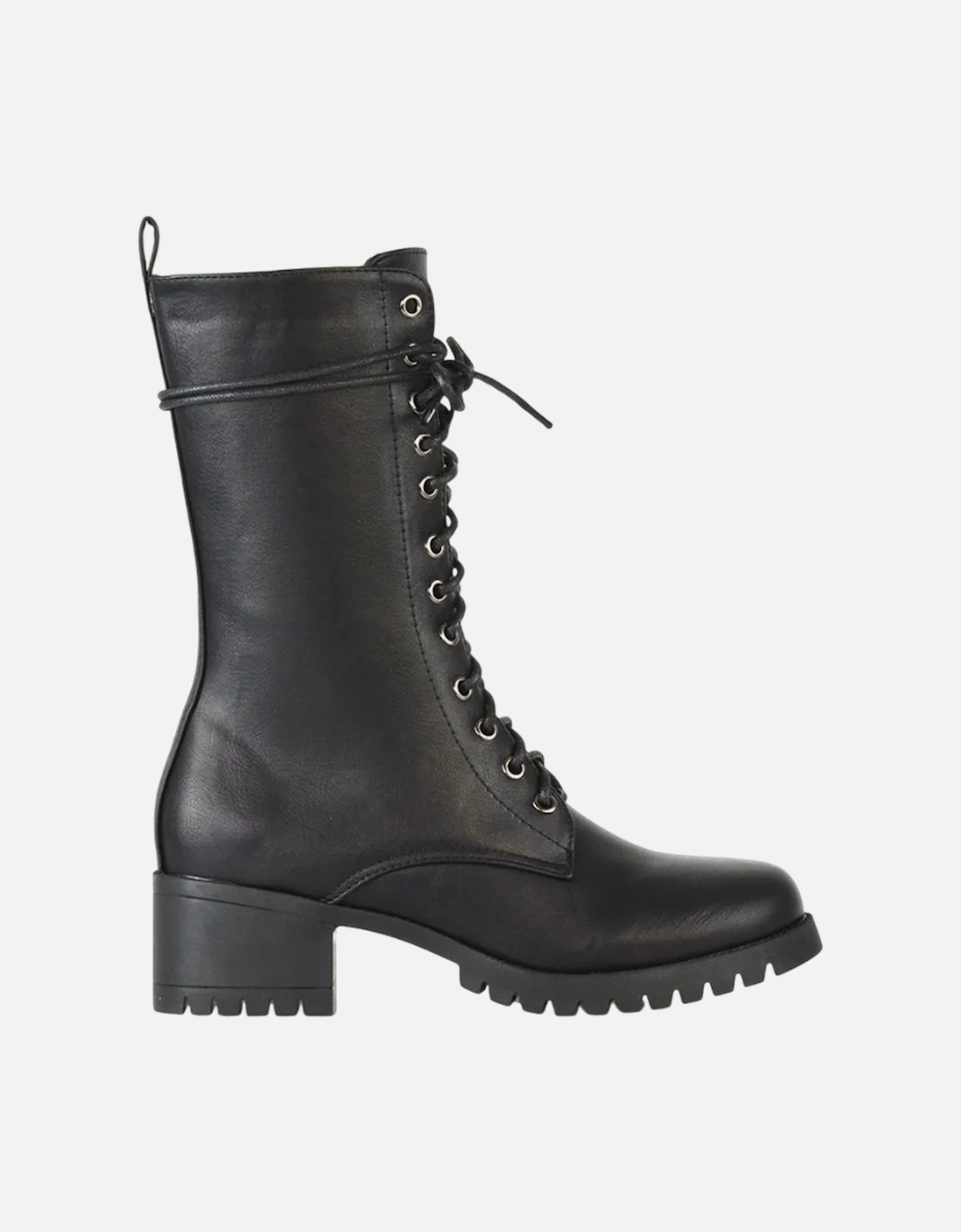 Womens/Ladies Jennifer Ankle Mid Block Heel Biker Boots