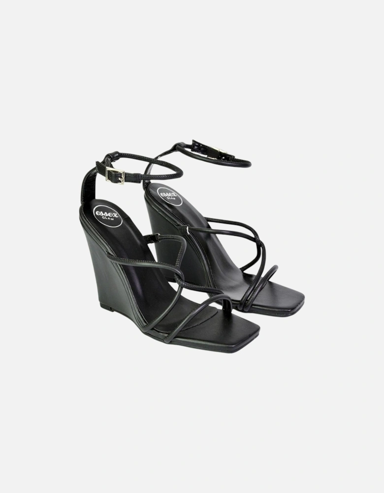 Womens/Ladies Ankle Strap Wedge Sandals