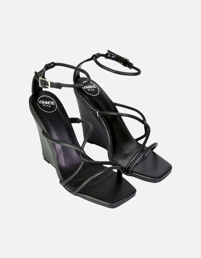 Womens/Ladies Ankle Strap Wedge Sandals