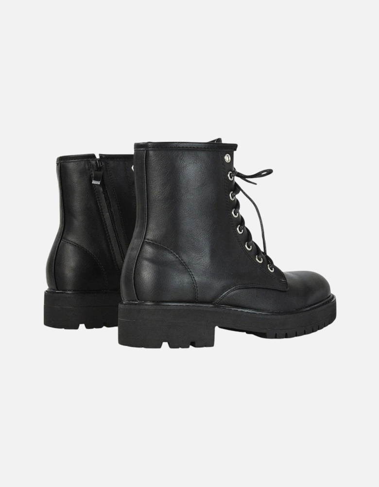Womens/Ladies Hermoine Low Block Heel Biker Boots