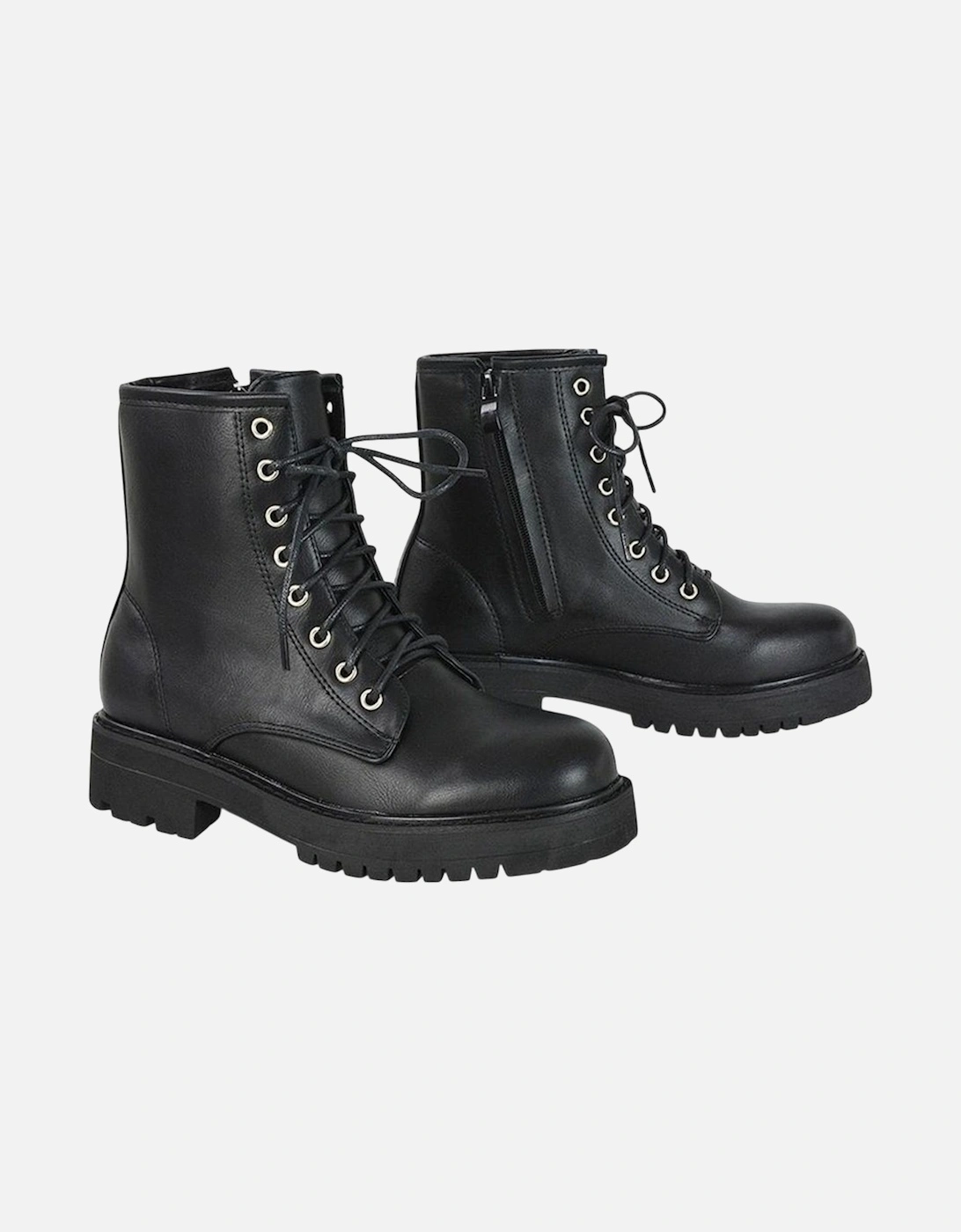 Womens/Ladies Hermoine Low Block Heel Biker Boots